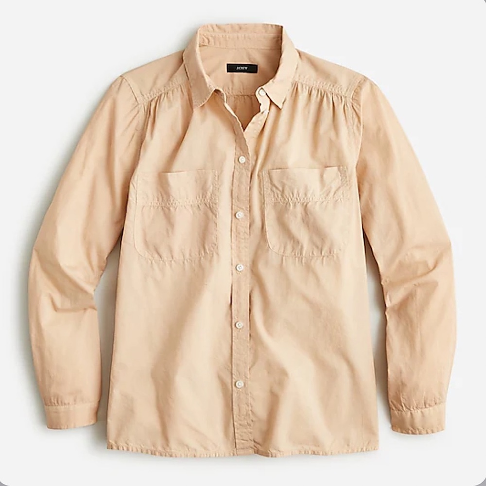 NWT J. crew Garment-dyed cotton poplin utility shirt